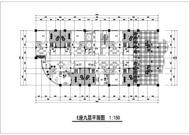 某单位高层住宅平立剖面设计cad施工图-图一