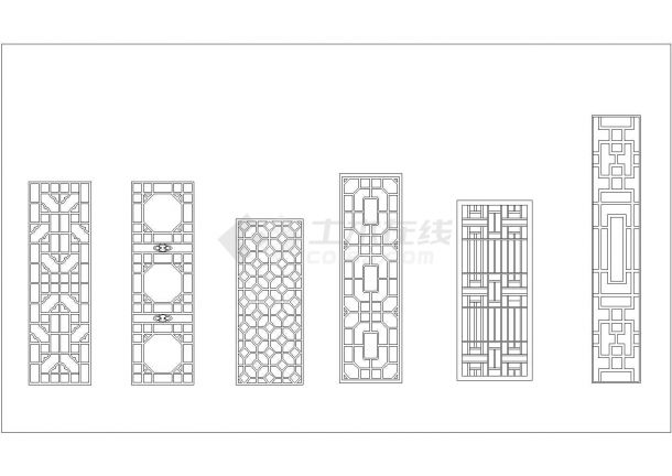 某中式建筑装饰设计CAD常用窗花类模块-图一
