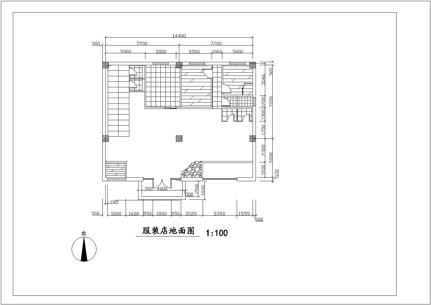 某飞飞服装店CAD节点完整构造设计施工图纸