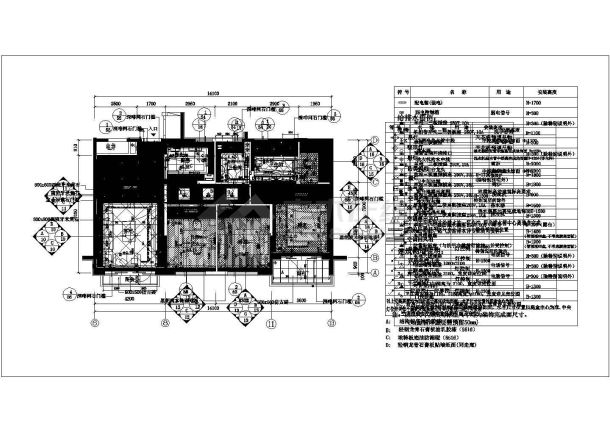 某住宅小区样板间CAD构造详细施工图-图一