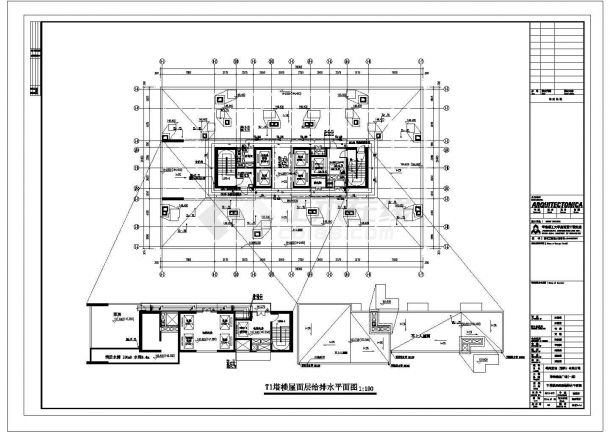  某珠宝广场施工图CAD大样详细完整给排水平面图-图二