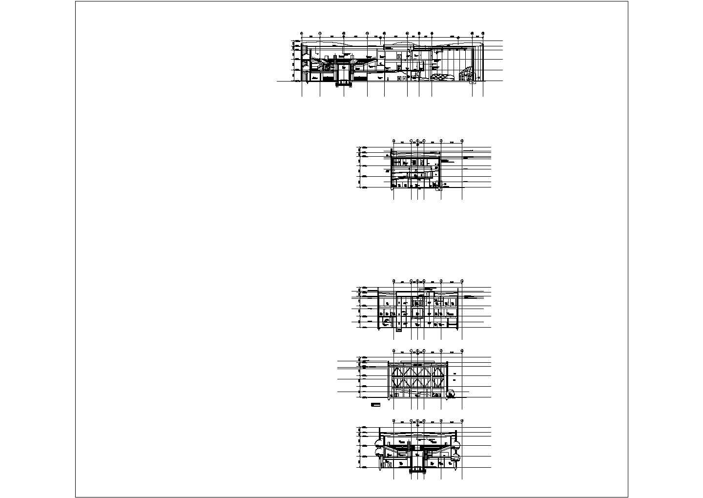 某8197平米展览建筑CAD展馆工程项目方案设计剖面图