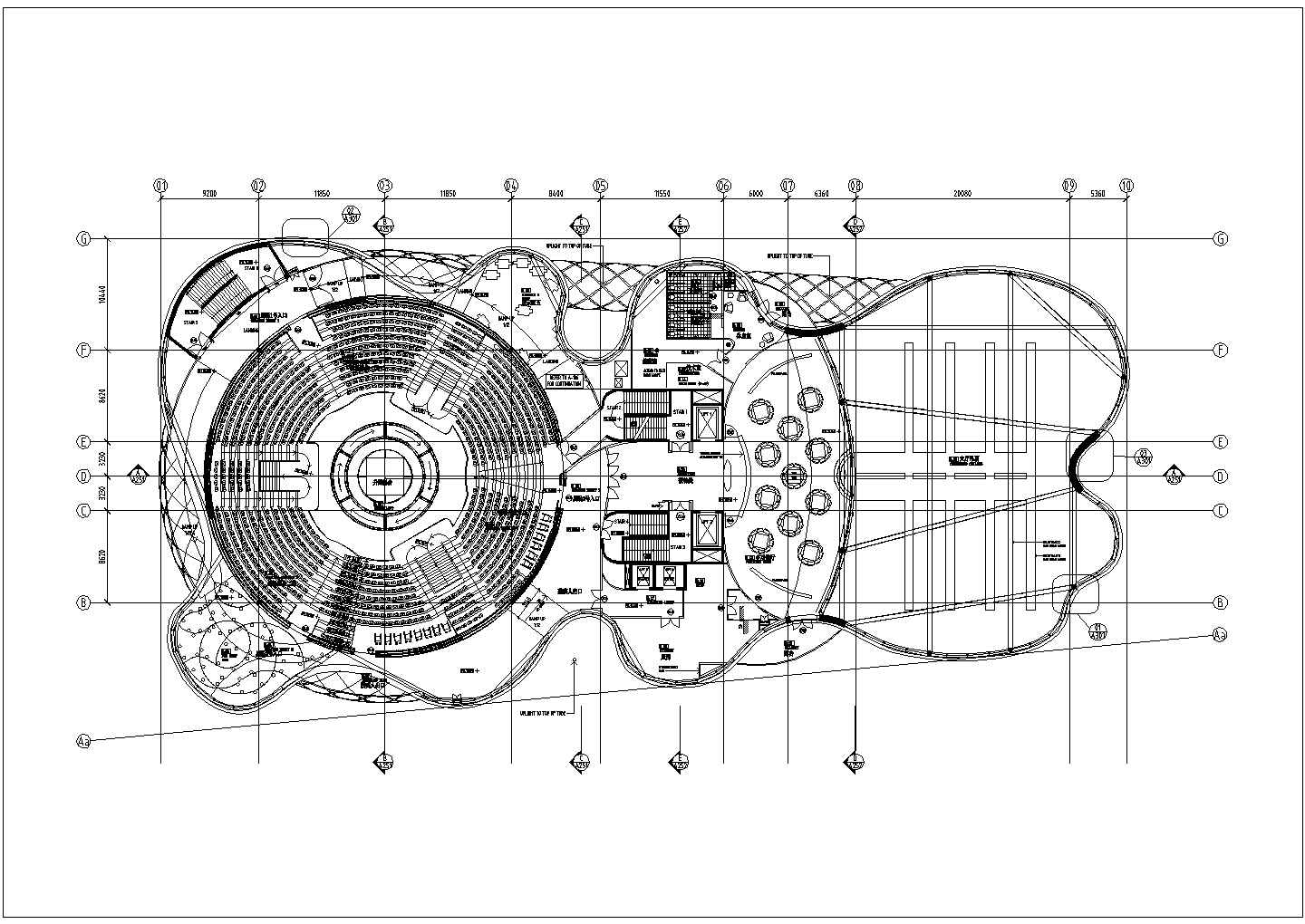 某8197平米展览展馆工程项目方案设计CAD节点三层平面图