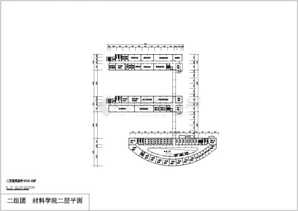 某地材料学院建筑设计方案CAD图纸-图二
