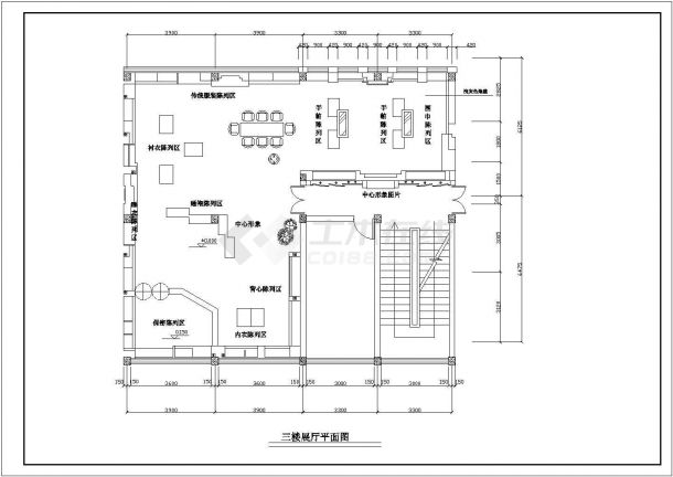某展示厅室内设计CAD详细完整构造装修图-图一