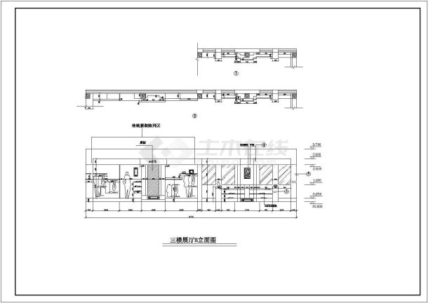 某展示厅室内设计CAD详细完整构造装修图-图二