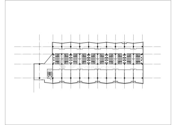 某宁波真和大厦商业CAD施工完整平立剖构造图-图二