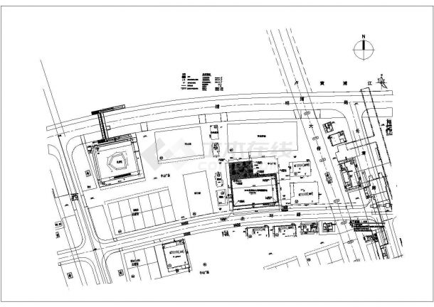 某长74.4米 宽45米 2层展览展馆建筑方案设计CAD大样完整总平面图-图一