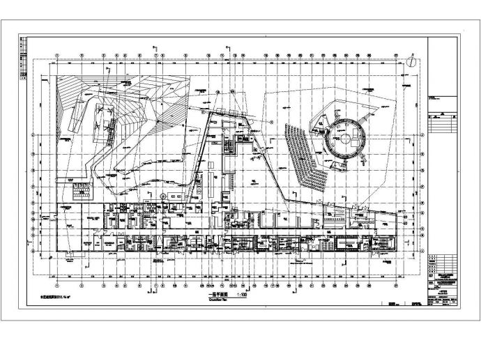 某长103.453米 宽53.726米 4层4805平米展览展馆建筑方案CAD设计图一层平面图_图1