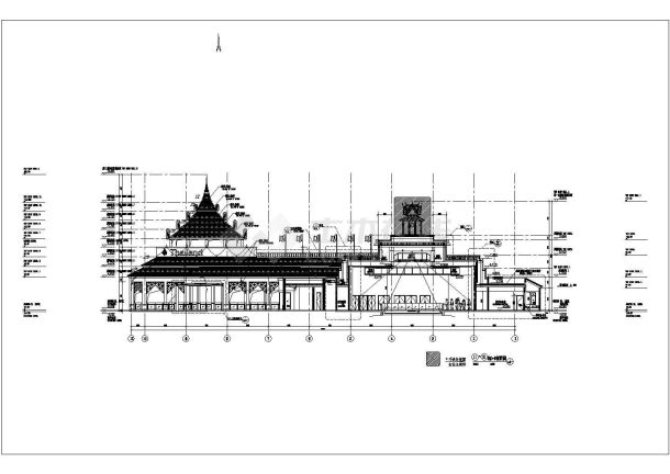 某2241.86平米展览展馆建筑CAD完整方案设计图剖面图-图一