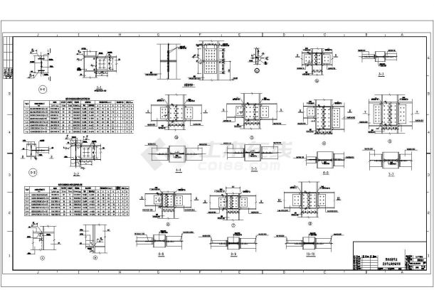 某梁柱连接节点及柱节点域补强CAD设计完整详图-图一