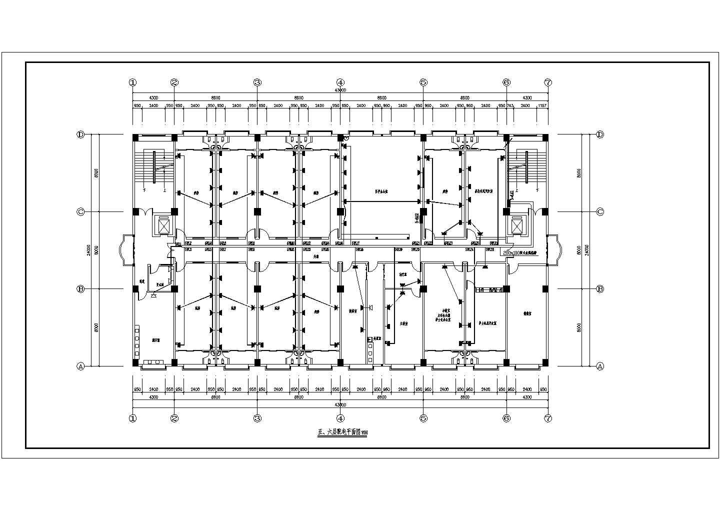 某医院门诊楼住院楼电气图纸全套CAD构造完整设计图