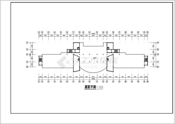 某地大学图书馆建筑设计方案CAD图纸-图一