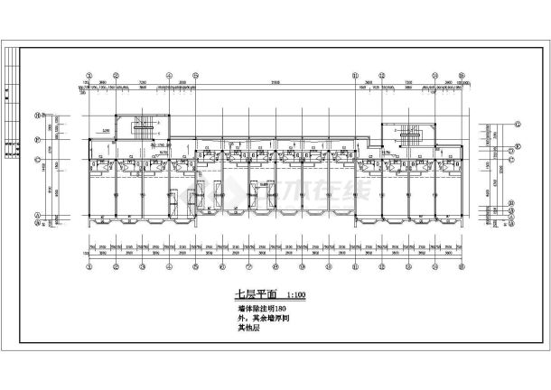 某大学学生宿舍建筑施工CAD图纸-图一