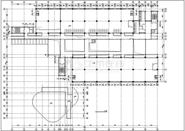 某大学图书馆建筑方案图纸（共8张）-图一