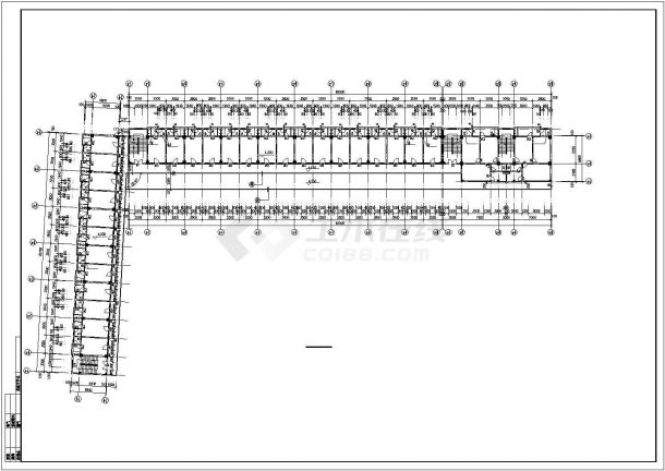 某地大学宿舍建筑施工CAD图纸-图二