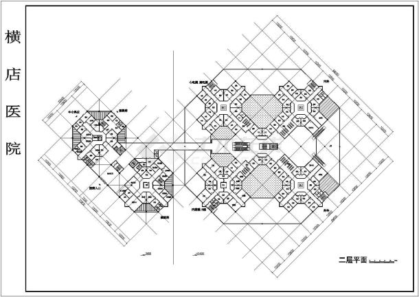 某平湖医院CAD设计完整构造详细平面-图一