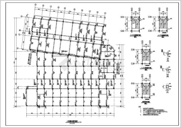 某五层现代化市场综合楼建筑结构CAD设计完整施工图-图二