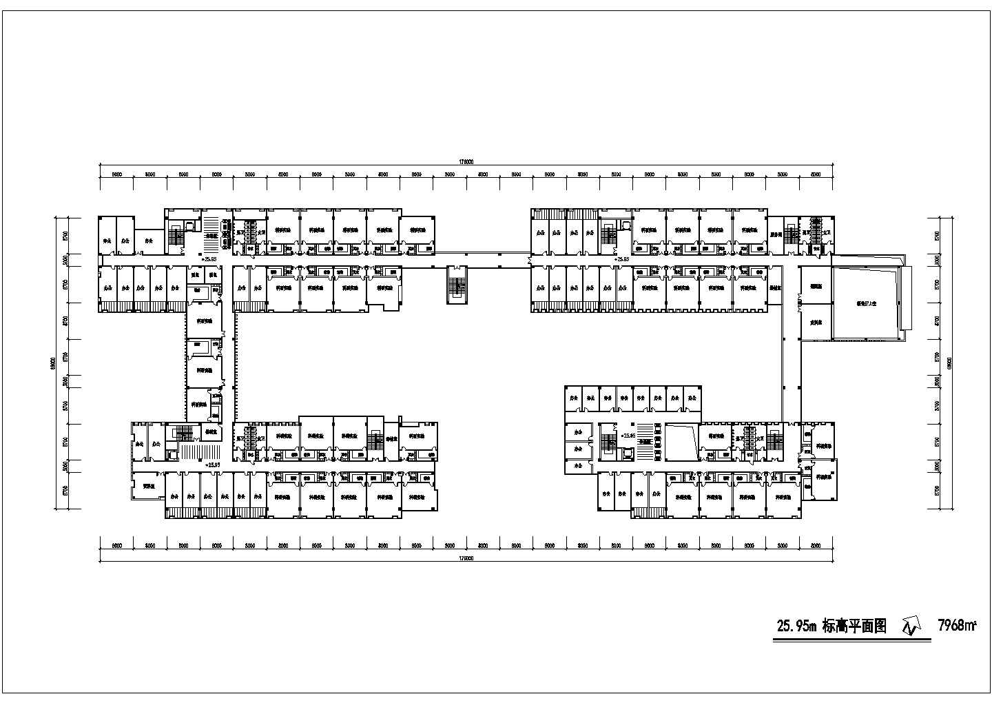 某校区教学楼学校建筑CAD详细全套完整设计图纸