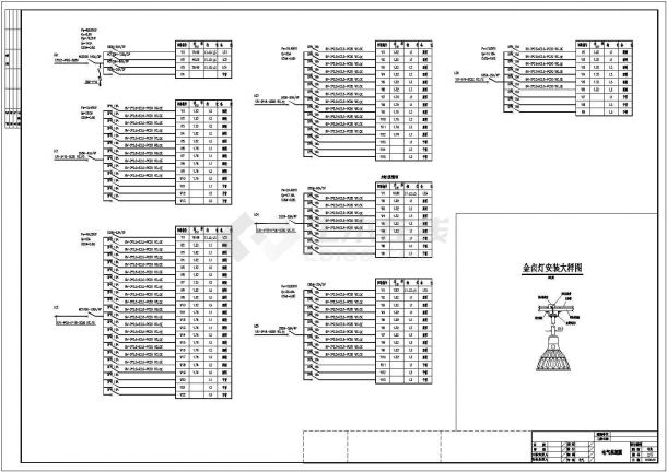 某轮胎车间照明CAD设计详细大样图纸-图一