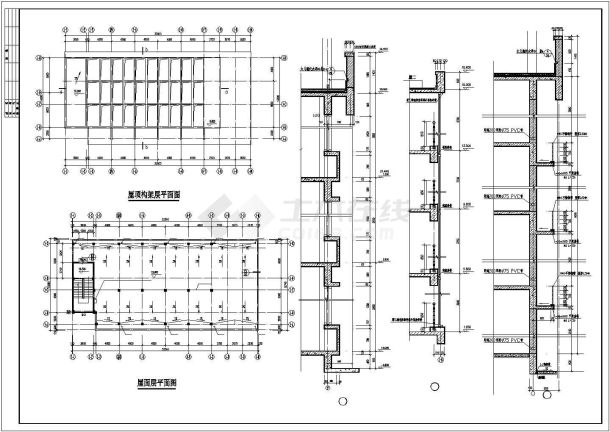 某地高校行政楼建筑施工CAD图纸-图二