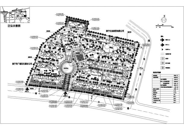 某大型多层住宅小区规划设计cad总平面施工图（含经济技术指标）-图二