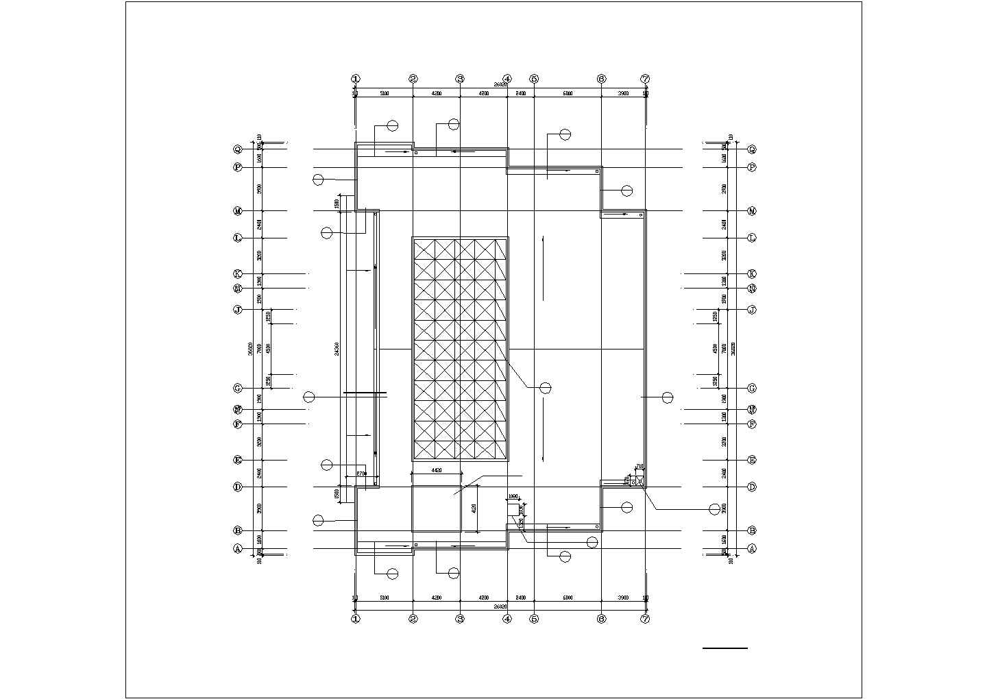 南昌市某酒店3800平米3层框架结构会议中心平立剖面设计CAD图纸
