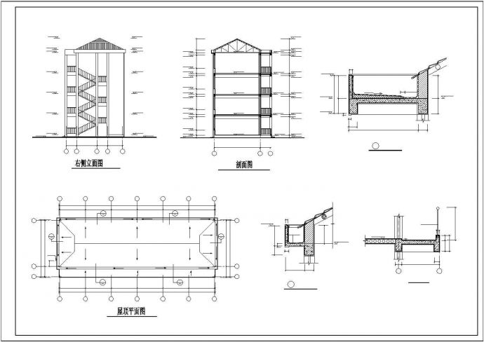 某教学楼建筑施工CAD图纸（共3张）_图1