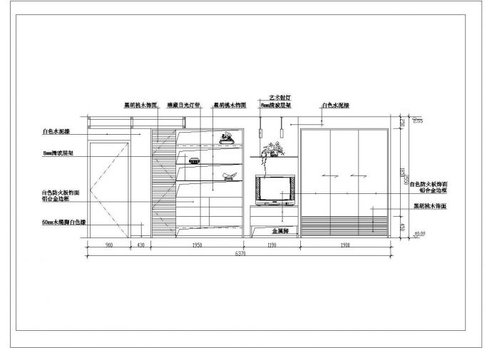 某卧室CAD剖面完整详细设计构造图纸_图1