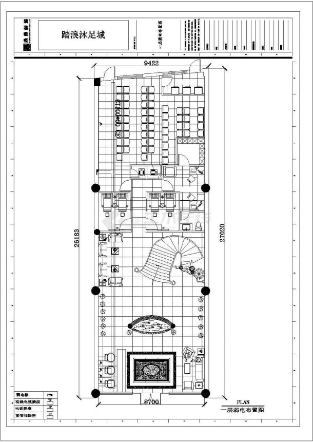 某足浴整套CAD详细节点完整施工图一层平面-图二