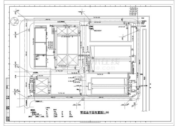 [山东]矿井水回用及污水处理CAD设计构造给排水工艺图-图二