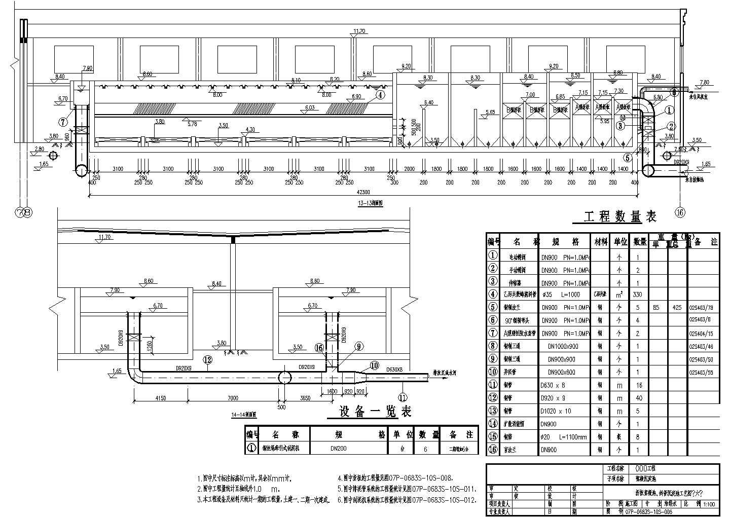[营口]污水厂全套工艺反应沉淀CAD节点环保设计图纸