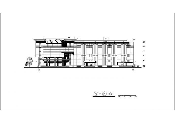金海岸商业建筑设计施工CAD图纸_图1