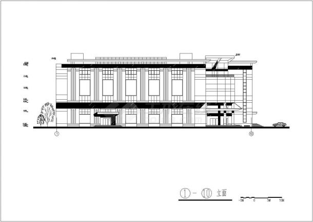 金海岸商业建筑设计施工CAD图纸-图二