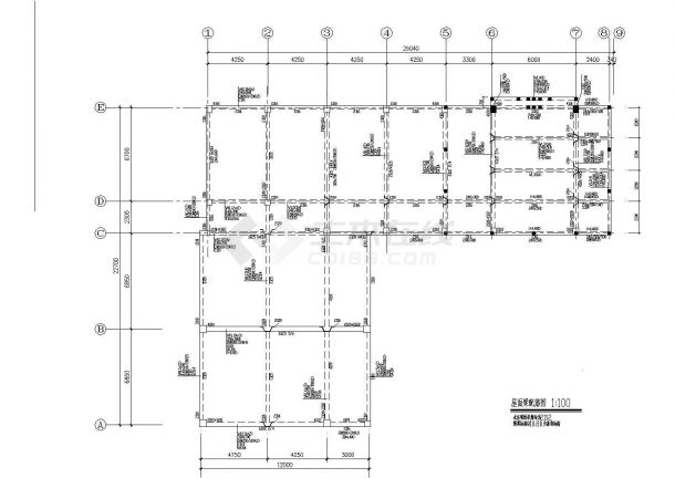 某3层教学楼框架结构CAD详细完整节点施工图-图一