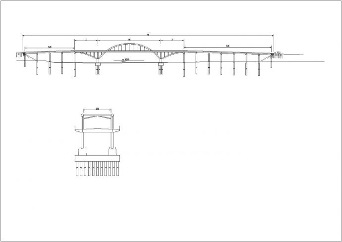 某1-300m集束钢管混凝土拱桥提篮拱桥CAD设计节点构造图_图1