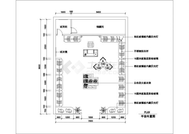 某服装店CAD平立剖节点完整设计图-图一