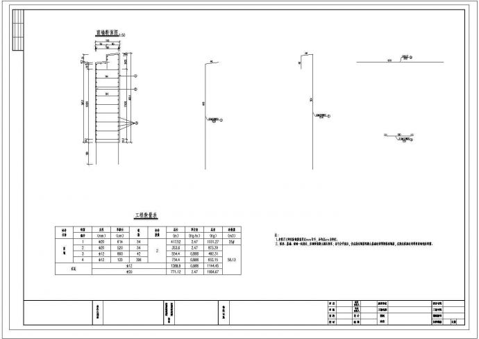 某净跨24m等截面圆弧双铰板拱桥前墙CAD构造完整配筋图_图1