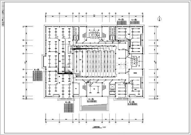 某市级图书馆照明CAD详细设计-图二