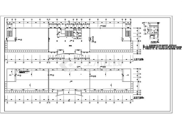 大型办公楼建筑施工设计CAD参考图-图二