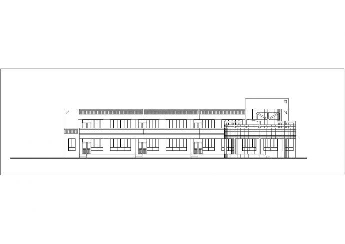 如皋市某社区新建幼儿园2层框架机构教学楼平立剖面设计CAD图纸_图1