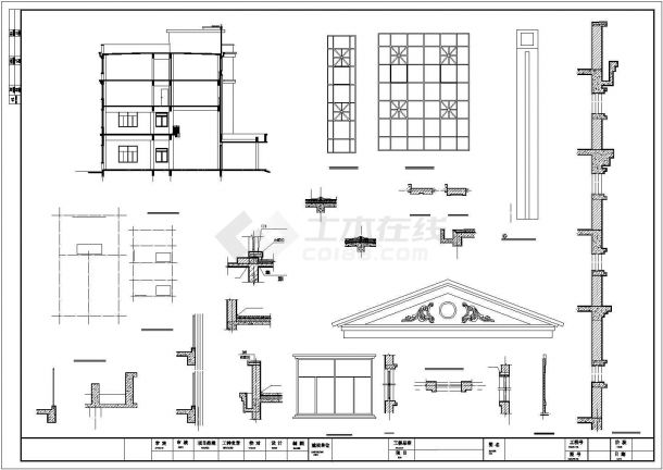 某袜厂房综合楼建筑设计CAD图纸-图二