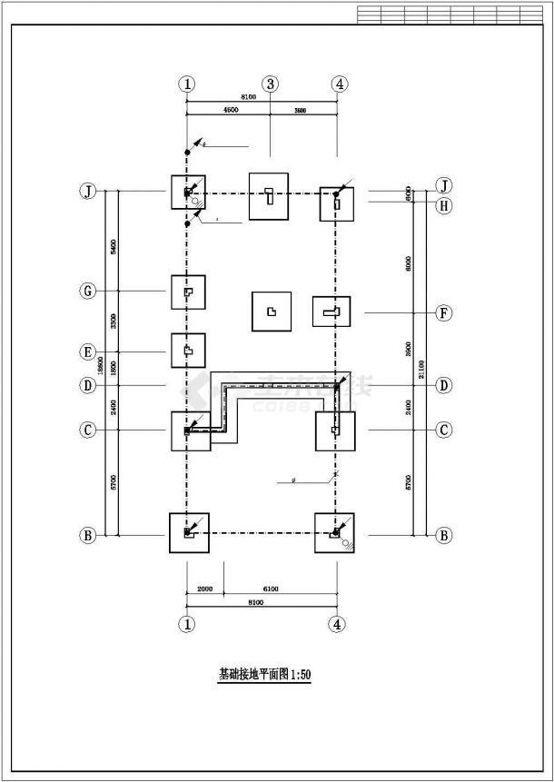 D,E,F型别墅电气弱电设计平面图-图二
