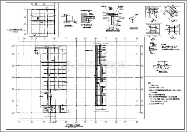 某地汽车展厅4S店钢结构设计全套CAD图纸-图二