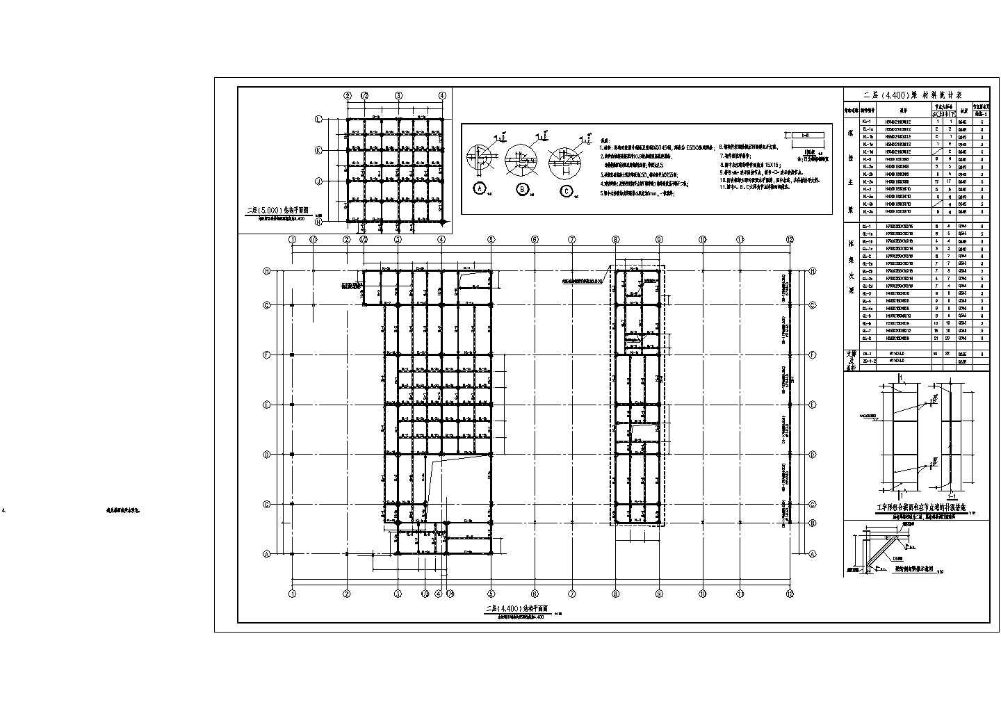 某地汽车展厅4S店钢结构设计全套CAD图纸