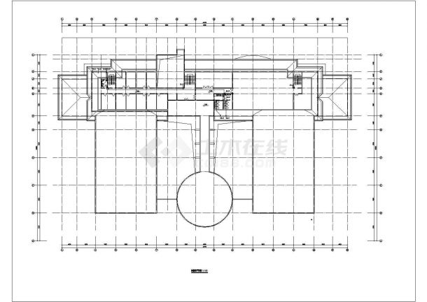 北京丰台区某社区2100平米3层框架结构活动会所平面设计CAD图纸-图二
