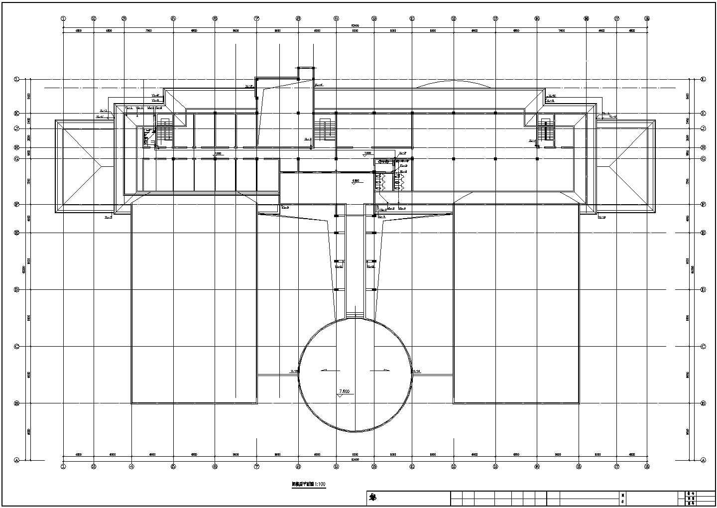 6900平米3层框混结构休闲活动会所平面设计CAD图纸（含地下室）