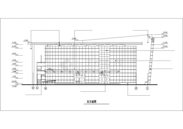 某小区570平米2层框架结构社区休闲会馆建筑+结构设计CAD图纸-图一