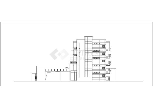 苏州市观前街某2100平米五层框架结构商务会所平立剖面设计CAD图纸-图一