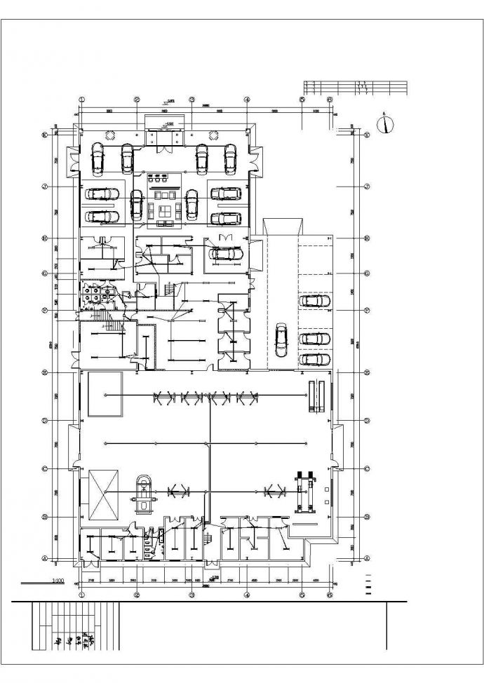 北京某汽车4S店2层框架结构汽车展厅全套电气设计CAD图纸_图1
